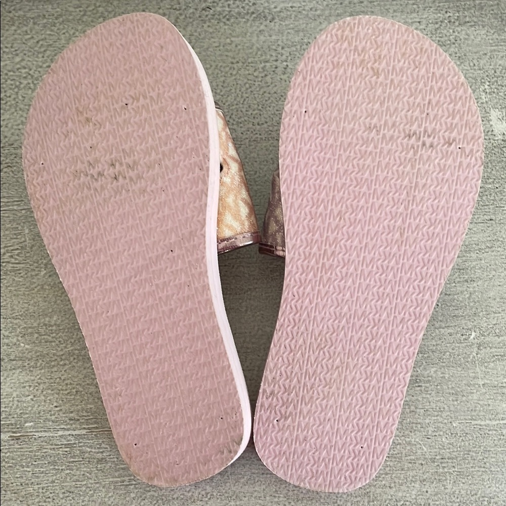 Michael Kors Little Girl's Eli-Seneca Slides Sandals Unicorn Glitter/Pink - Picture 4 of 4